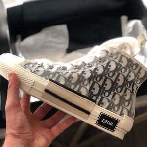 Dior B23 HIGH-TOP SNEAKERS IN DIOR OBLIQUE Size 42